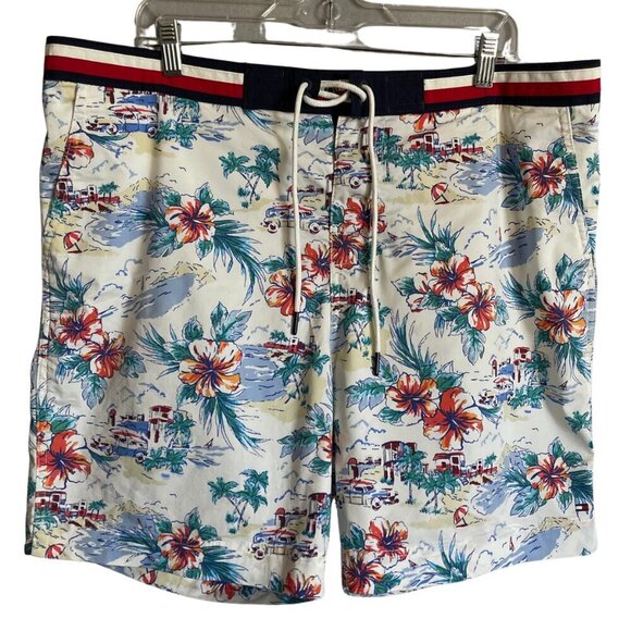 LIKE NEW Tommy Hilfiger Hawaiian Swim Trunks Size XL - Picture 1 of 6